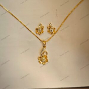 PS 3 Premium Heart-Leaf Micro Gold Plated Pendant Set full